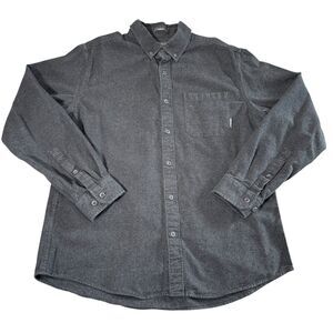 Eddie Bauer Charcoal Gray Classic Fit Button Down Long Sleeve Mens Lg All Cotton